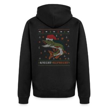 Knecht Ruphecht Ugly Christmas Sweater - Unisex Premium Bio Zip Hoodie - Schwarz - Hinten - Nico (187cm)