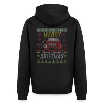 Merry Driftmas Chandails de Noël laids drôles - Veste à capuche bio Premium Unisexe - noir - Dos - Nico (187cm)