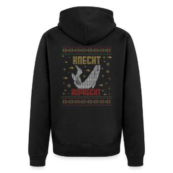 Knecht Ruphecht Ugly Christmas Lustig - Unisex Premium Bio Zip Hoodie - Schwarz - Hinten - Nico (187cm)