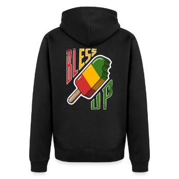 Bless Up, glace à la musique reggae jamaïcaine - Veste à capuche bio Premium Unisexe - noir - Dos - Nico (187cm)