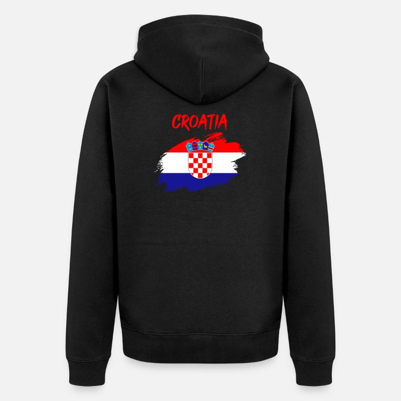 Croatie drapeau drapeau croate drapeau - Veste à capuche bio Premium Unisexe - noir