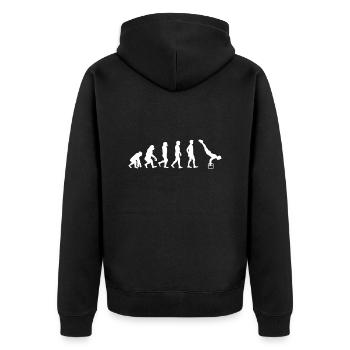 Evolution Calisthenics Devices Body Weight Exercise - Unisex Premium Organic Zip Hoodie - black - Back - Nico (187cm)