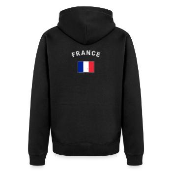 France French Flag Flag - Unisex Premium Organic Zip Hoodie - black - Back - Nico (187cm)