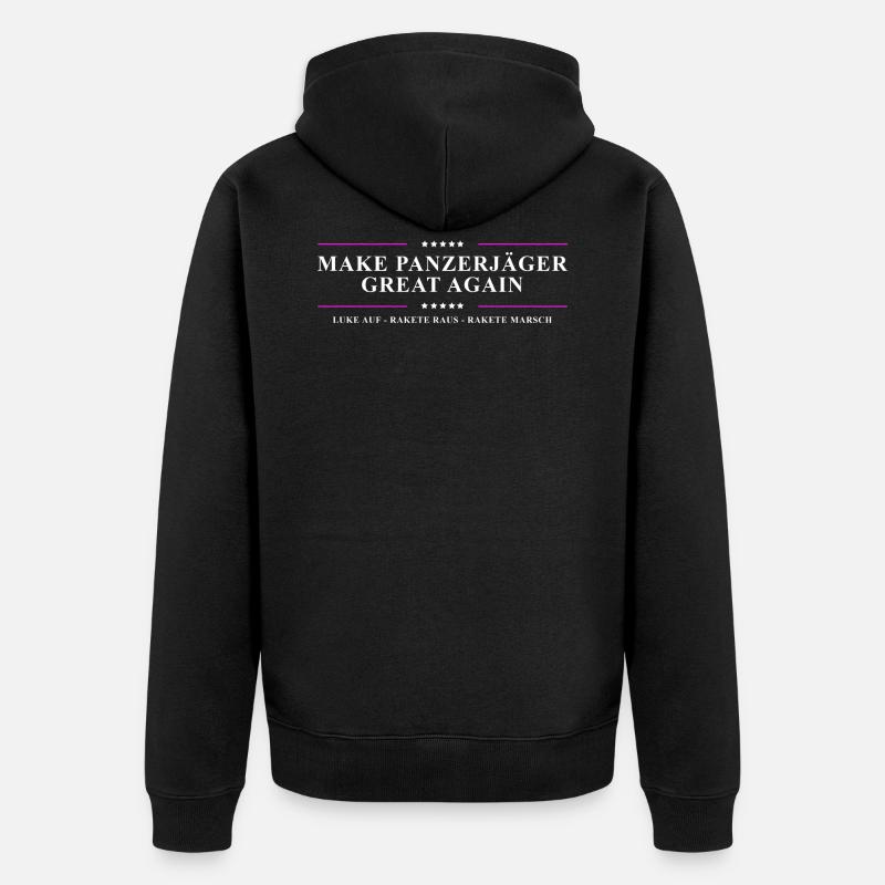 Make PANZERJÄGER great again - Unisex Premium Bio Zip Hoodie - Schwarz