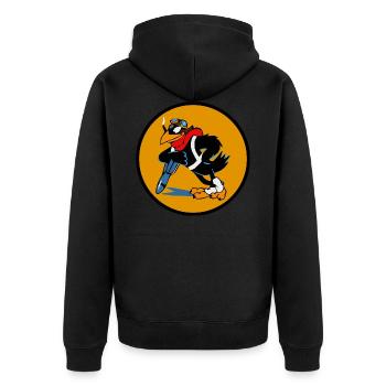 OLD CROW EXPRESS - AS2011 - Unisex Premium Organic Zip Hoodie - black - Back - Nico (187cm)