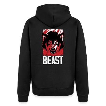 Wolf Lead Wolf Gift Puppy Wolves - Unisex Premium Organic Zip Hoodie - black - Back - Nico (187cm)