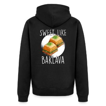 Doux comme baklava Turquie Grèce cadeau - Veste à capuche bio Premium Unisexe - noir - Dos - Nico (187cm)