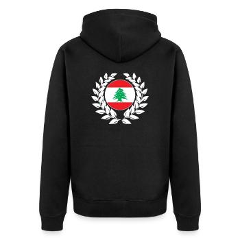 Drapeau libanais drapeau libanais - Veste à capuche bio Premium Unisexe - noir - Dos - Nico (187cm)