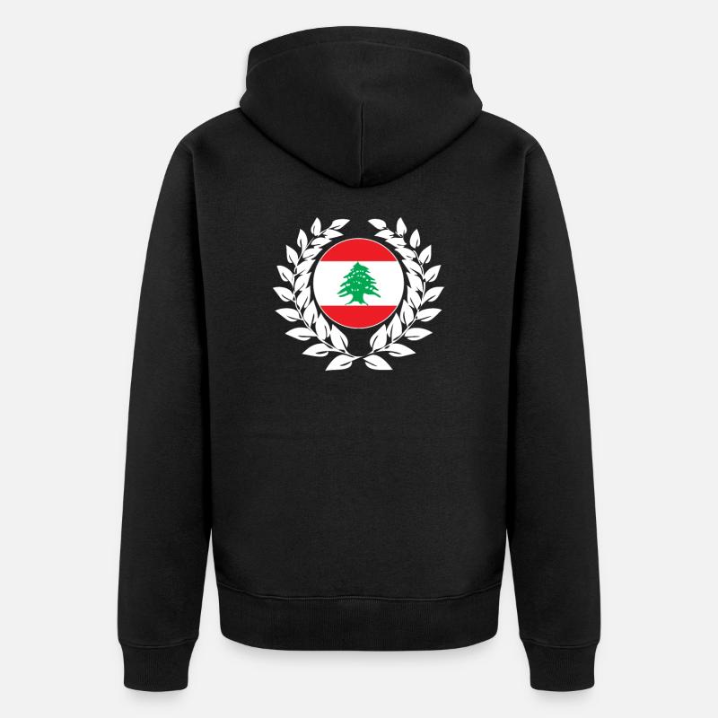 Drapeau libanais drapeau libanais - Veste à capuche bio Premium Unisexe - noir