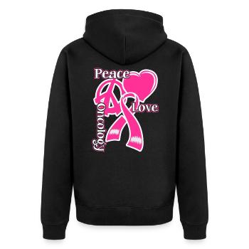 Oncology Nurse Peace Love Oncology Nurse - Unisex Premium Organic Zip Hoodie - black - Back - Nico (187cm)