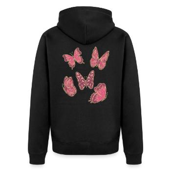 Butterfly butterfly nature - Unisex Premium Organic Zip Hoodie - black - Back - Nico (187cm)