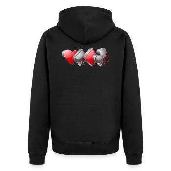 Poker Couleur Poker - Veste à capuche bio Premium Unisexe - noir - Dos - Nico (187cm)