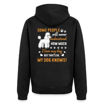 Caniche J'aime mon caniche - Veste à capuche bio Premium Unisexe - noir - Dos - Nico (187cm)