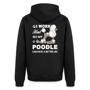 Caniche aime mon caniche - Veste à capuche bio Premium Unisexe - noir - Dos - Nico (187cm)