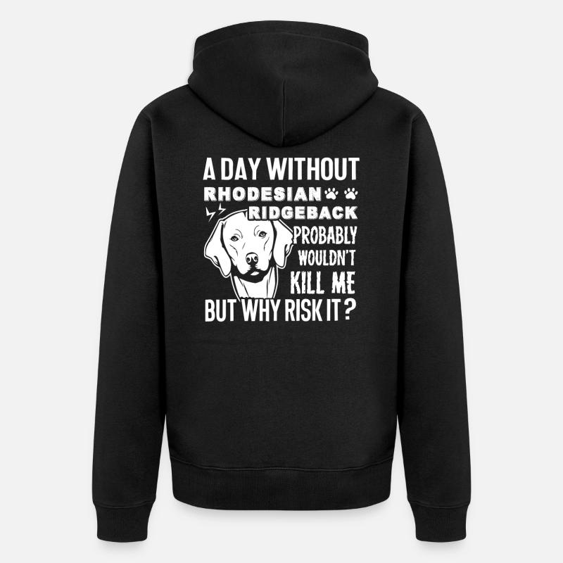 Rhodesian Ridgeback Shirts - Unisex Premium Organic Zip Hoodie - black