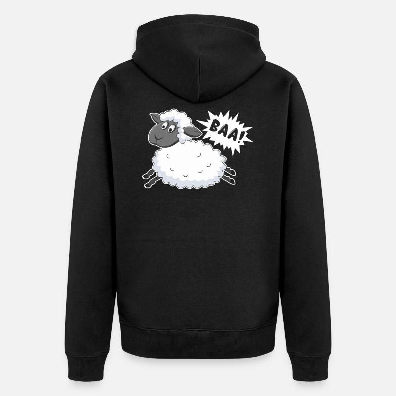 Schafe Baa Baaa Schafe - Unisex Premium Bio Zip Hoodie - Schwarz