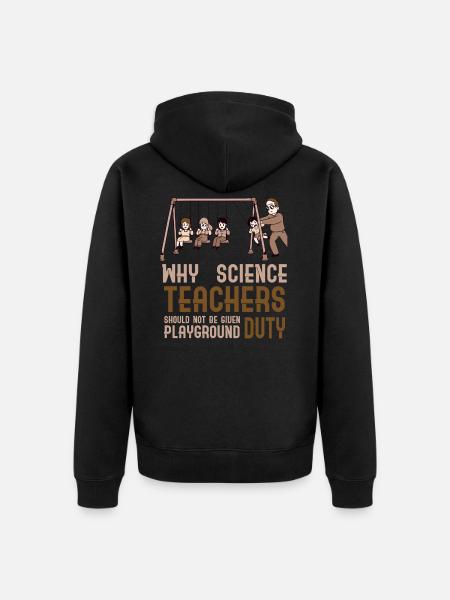 Lærer for Videnskab Joke Brown - Premium økologisk unisex-hættejakke - sort