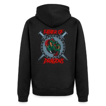 Father Of Dragons fantasievoll aufregend spannend - Unisex Premium Bio Zip Hoodie - Schwarz - Hinten - Nico (187cm)