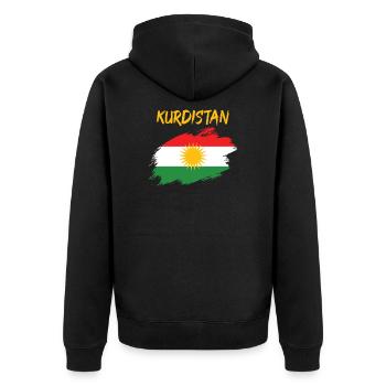 Drapeau drapeau kurde Kurdistan drapeau - Veste à capuche bio Premium Unisexe - noir - Dos - Nico (187cm)