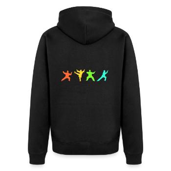 Tai Chi Bewegungen Qi Tai-Chi-Chuan Geschenk - Unisex Premium Bio Zip Hoodie - Schwarz - Hinten - Nico (187cm)