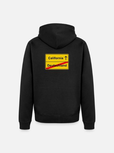 California USA emigrants - Unisex Premium Organic Zip Hoodie - black