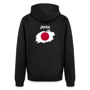 Japan japanese flag banner - Unisex Premium Organic Zip Hoodie - black - Back - Nico (187cm)