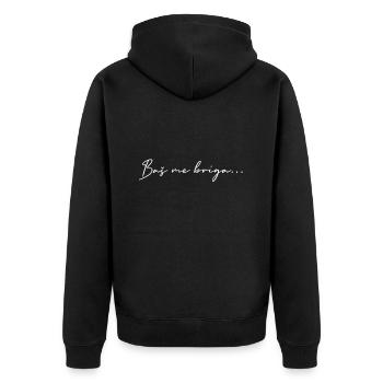 Kroatien Sprüche Geschenk Kroatisch - Unisex Premium Bio Zip Hoodie - Schwarz - Hinten - Nico (187cm)
