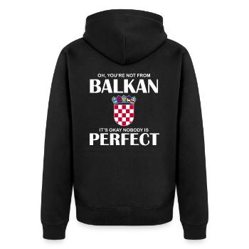 Hrvatska funny Croatia gift idea Croatia - Unisex Premium Organic Zip Hoodie - black - Back - Nico (187cm)