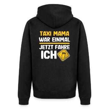 Führerschein Bestanden Geschenk Taxi Mama Lustig - Unisex Premium Bio Zip Hoodie - Schwarz - Hinten - Nico (187cm)