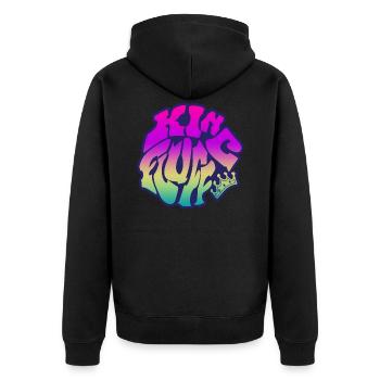 Fluff Funk - Unisex Premium Bio Zip Hoodie - Schwarz - Hinten - Nico (187cm)