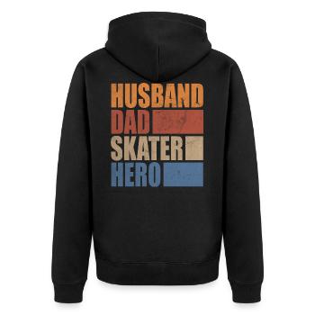 Husband Dad Skater Hero Patinage Skate Skate Board - Veste à capuche bio Premium Unisexe - noir - Dos - Nico (187cm)