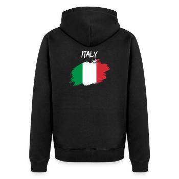 Italien italienisch Flagge Fahne - Unisex Premium Bio Zip Hoodie - Schwarz - Hinten - Nico (187cm)