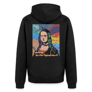 Pop Art Mona Lisa Entertainment Leonardo Da Vinci - Veste à capuche bio Premium Unisexe - noir - Dos - Nico (187cm)