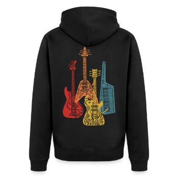 Vintage guitare guitariste guitare électrique bassiste électrique - Veste à capuche bio Premium Unisexe - noir - Dos - Nico (187cm)