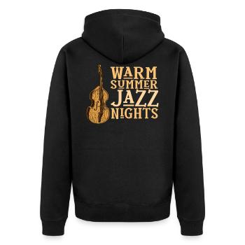 Jazz nuit contrebasse jazz amateurs design - Veste à capuche bio Premium Unisexe - noir - Dos - Nico (187cm)