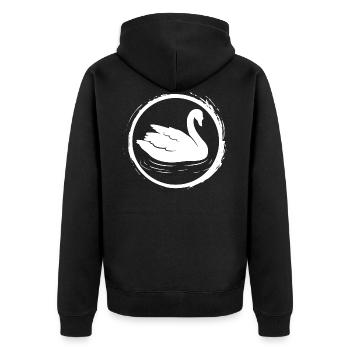 Cygne / Swan - Zoo - Amie des animaux - Green Planet - Veste à capuche bio Premium Unisexe - noir - Dos - Nico (187cm)