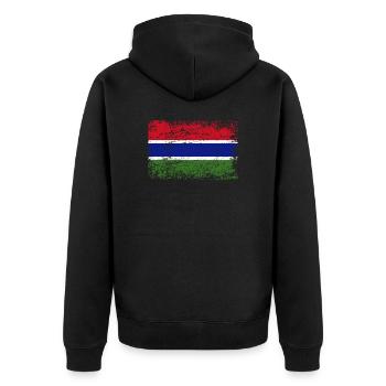 Gambie drapeau de la Gambie drapeau - Veste à capuche bio Premium Unisexe - noir - Dos - Nico (187cm)