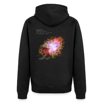 Crab Nebula - Unisex Premium Organic Zip Hoodie - black - Back - Nico (187cm)