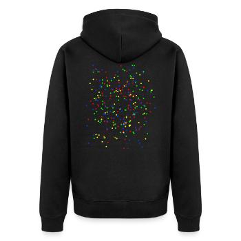 Confetti Colorful - Unisex Premium Organic Zip Hoodie - black - Back - Nico (187cm)
