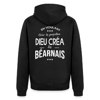 béarnais cadeau homme humour fierté béarn - Veste à capuche bio Premium Unisexe - noir - Dos - Nico (187cm)