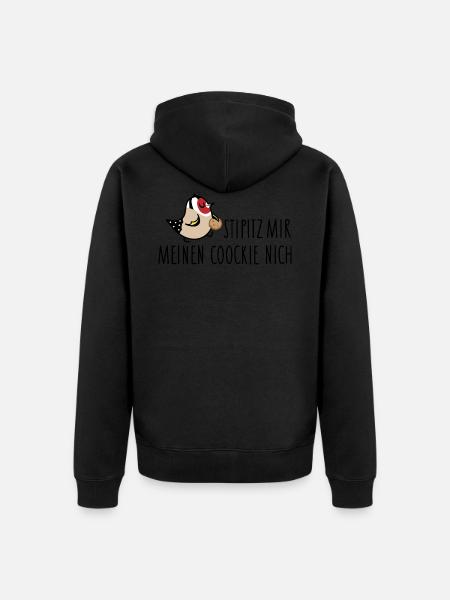 Vogel Stiglitz mit Cookie - Unisex Premium Bio Zip Hoodie - 