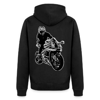 Motorcycle Lifestyle / Moto / moto biker - Veste à capuche bio Premium Unisexe - noir - Dos - Nico (187cm)