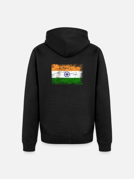 Inde drapeau drapeau indien - Veste à capuche bio Premium Unisexe - noir