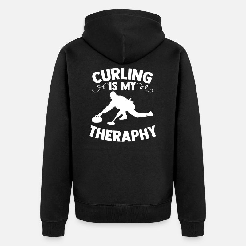 Curling - Unisex Premium Bio Zip Hoodie - Schwarz