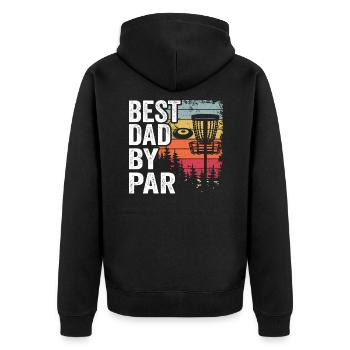 Best Dad By Par Disc Golf Daddy Gift Disc Golfer - Unisex Premium Organic Zip Hoodie - black - Back - Nico (187cm)