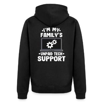 Informatiker Geschenk Lustig Programmierer EDV IT - Unisex Premium Bio Zip Hoodie - Schwarz - Hinten - Nico (187cm)