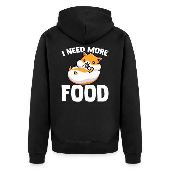 Essen Hamster Füttern Geschenkidee Hamster - Unisex Premium Bio Zip Hoodie - Schwarz - Hinten - Nico (187cm)