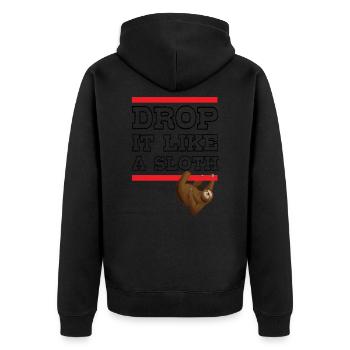 Drop It Like A Sloth - Veste à capuche bio Premium Unisexe - noir - Dos - Nico (187cm)
