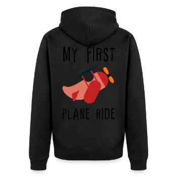 My First Plane Ride 4 - Unisex Premium Bio Zip Hoodie - Schwarz - Hinten - Nico (187cm)