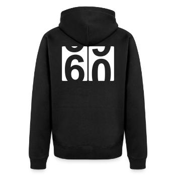 60. Geburtstag Sechzigster Geburtstag Shirt - Unisex Premium Bio Zip Hoodie - Schwarz - Hinten - Nico (187cm)